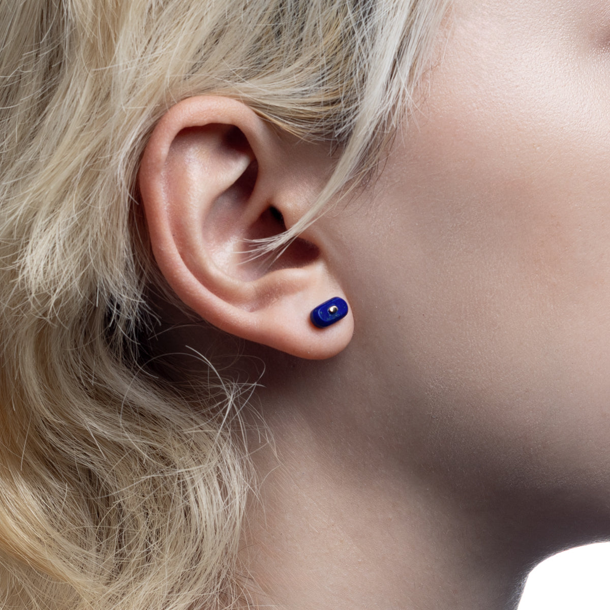 BIRD OF PARADISE Oblong Bird's Eye  Earring, Lapis Lazuli Green Agate