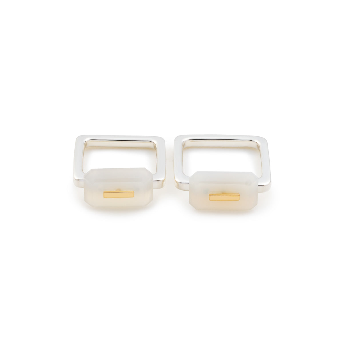 BIRD OF PARADISE Square Ring,  White Chalcedony