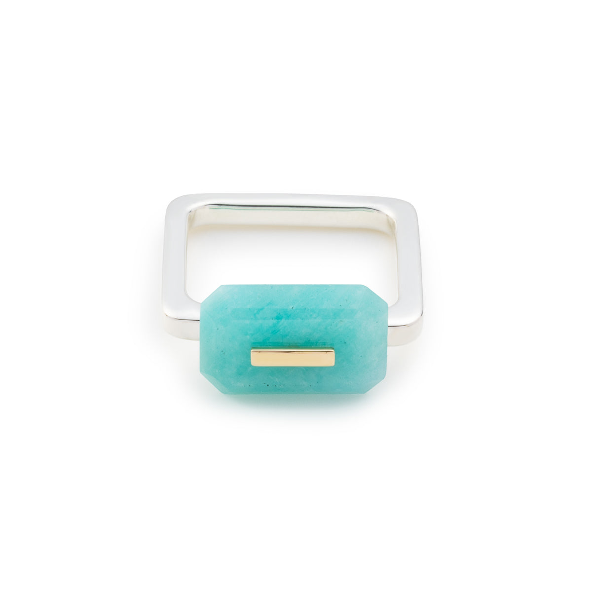 BIRD OF PARADISE Square Ring, Amazonite