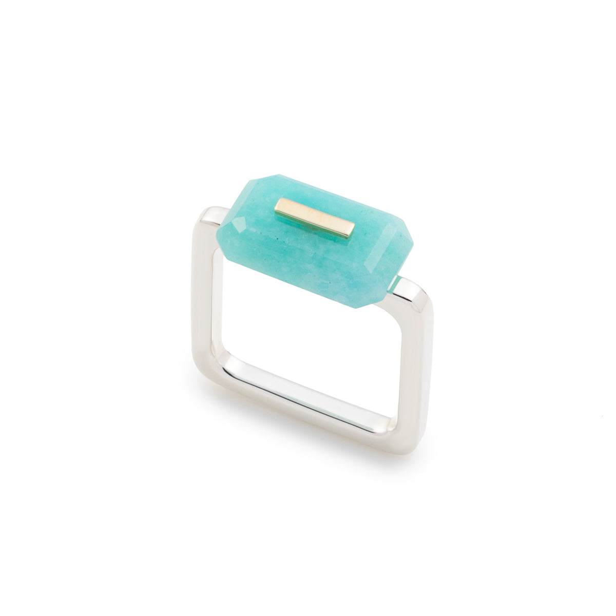 BIRD OF PARADISE Square Ring, Amazonite