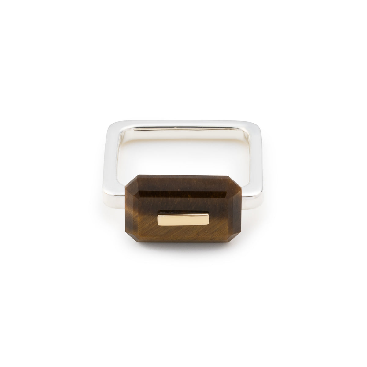 BIRD OF PARADISE Square Ring, Tiger's eye