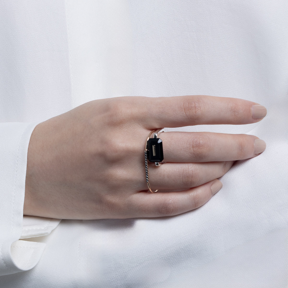 BIRD OF PARADISE Square Ring, Onyx