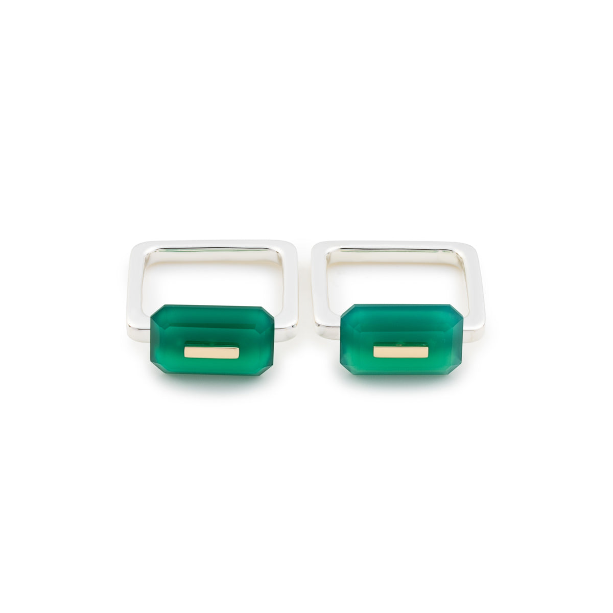 BIRD OF PARADISE Square Ring, Green Agate