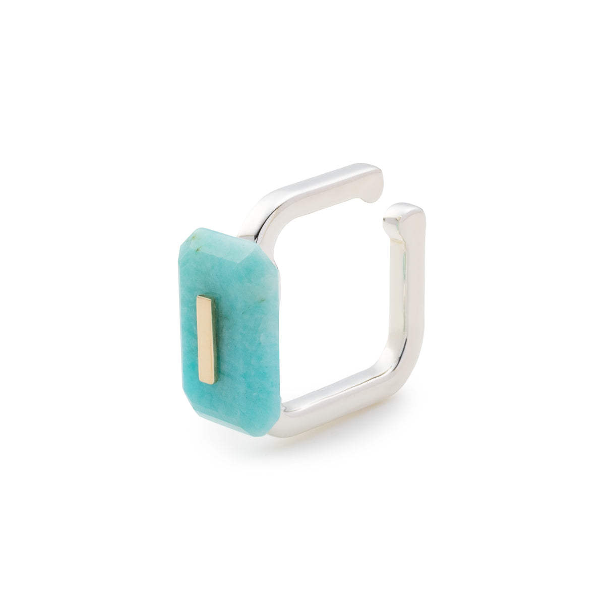 BIRD OF PARADISE Square Ear Cuff, Amazonite