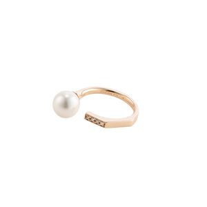 【Made-To-Order】MANHATTAN Akoya Pearl Diamond Cuff Ring