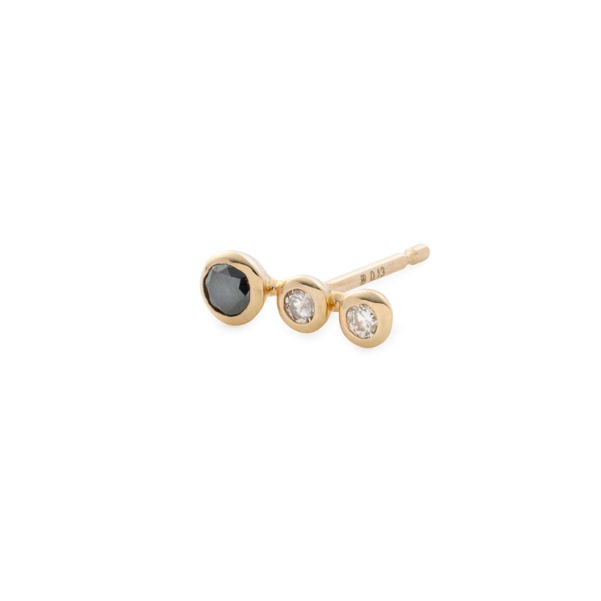 DROSERA Black Diamond and Diamond Stud Earring