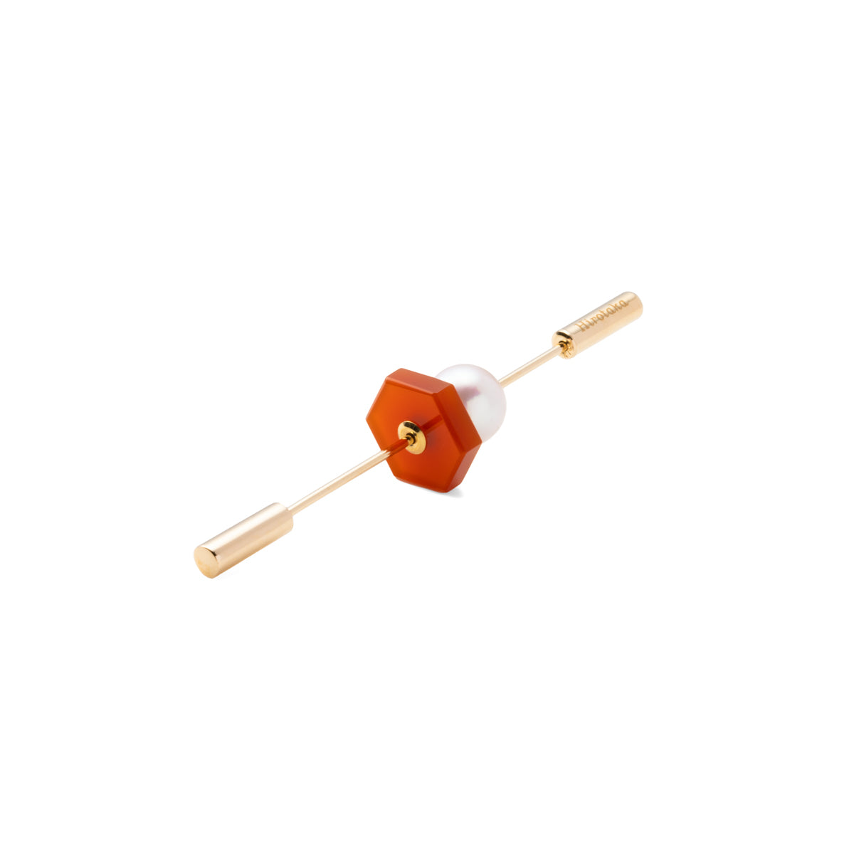SPEAR Earring, Akoya Pearl & Carnelian