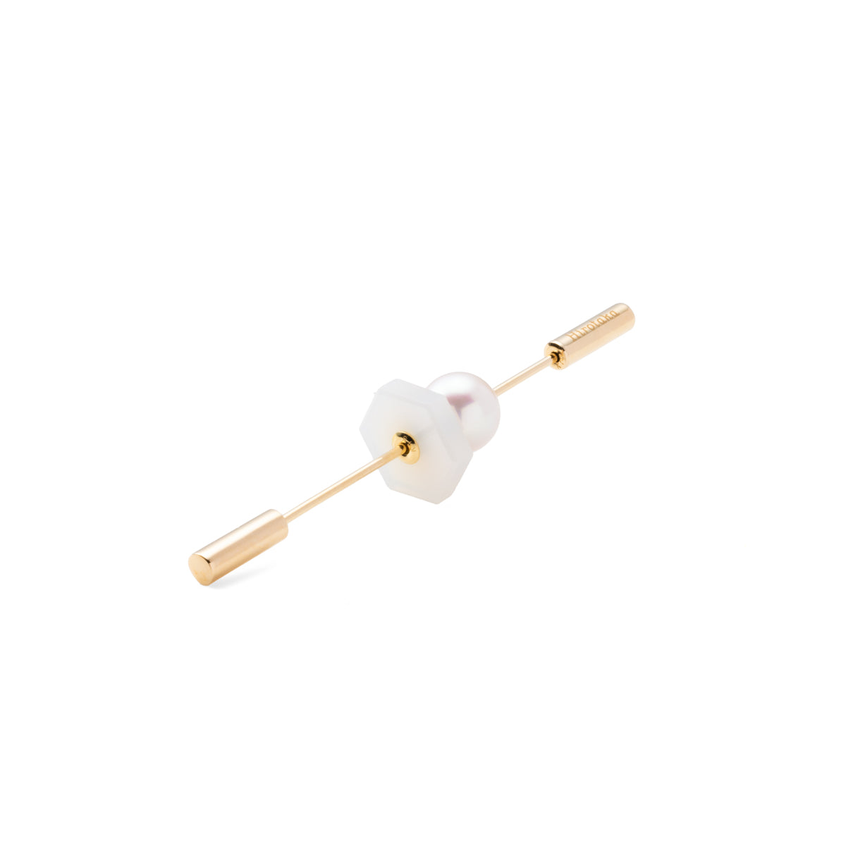 SPEAR Earring, Akoya Pearl & White Agate