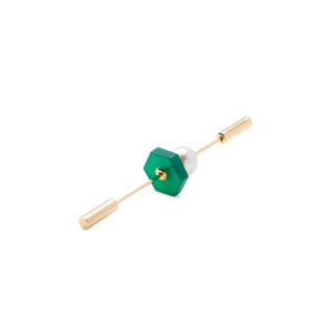 SPEAR Earring, Akoya Pearl & Green Agate