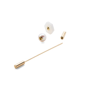 SPEAR Earring, Akoya Pearl & White Agate
