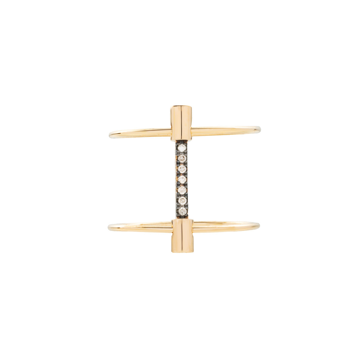PUNCTURE Diamond Ring Black Ruthenium Plated