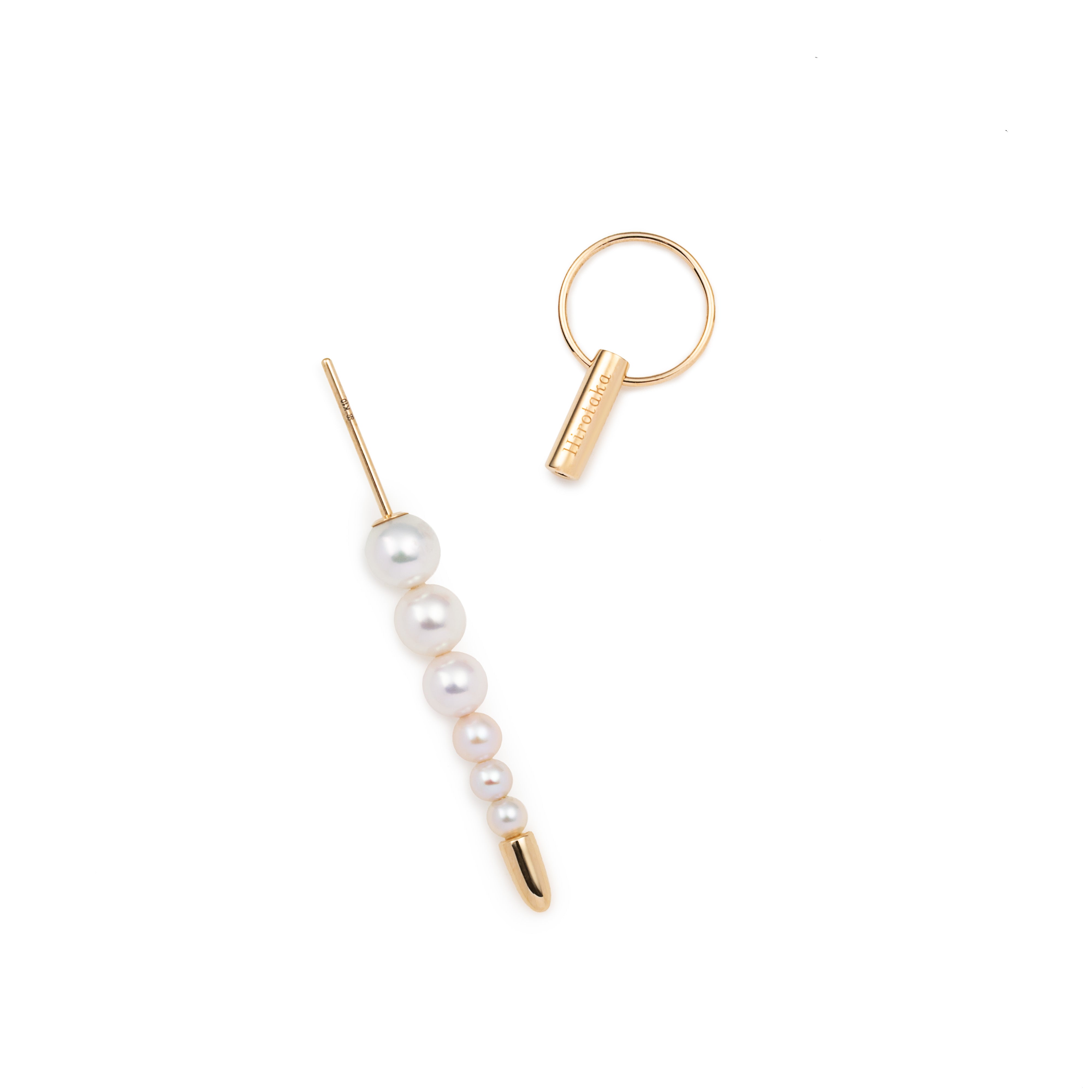 PUNCTURE Back Spear Akoya Pearl Earring Medium size