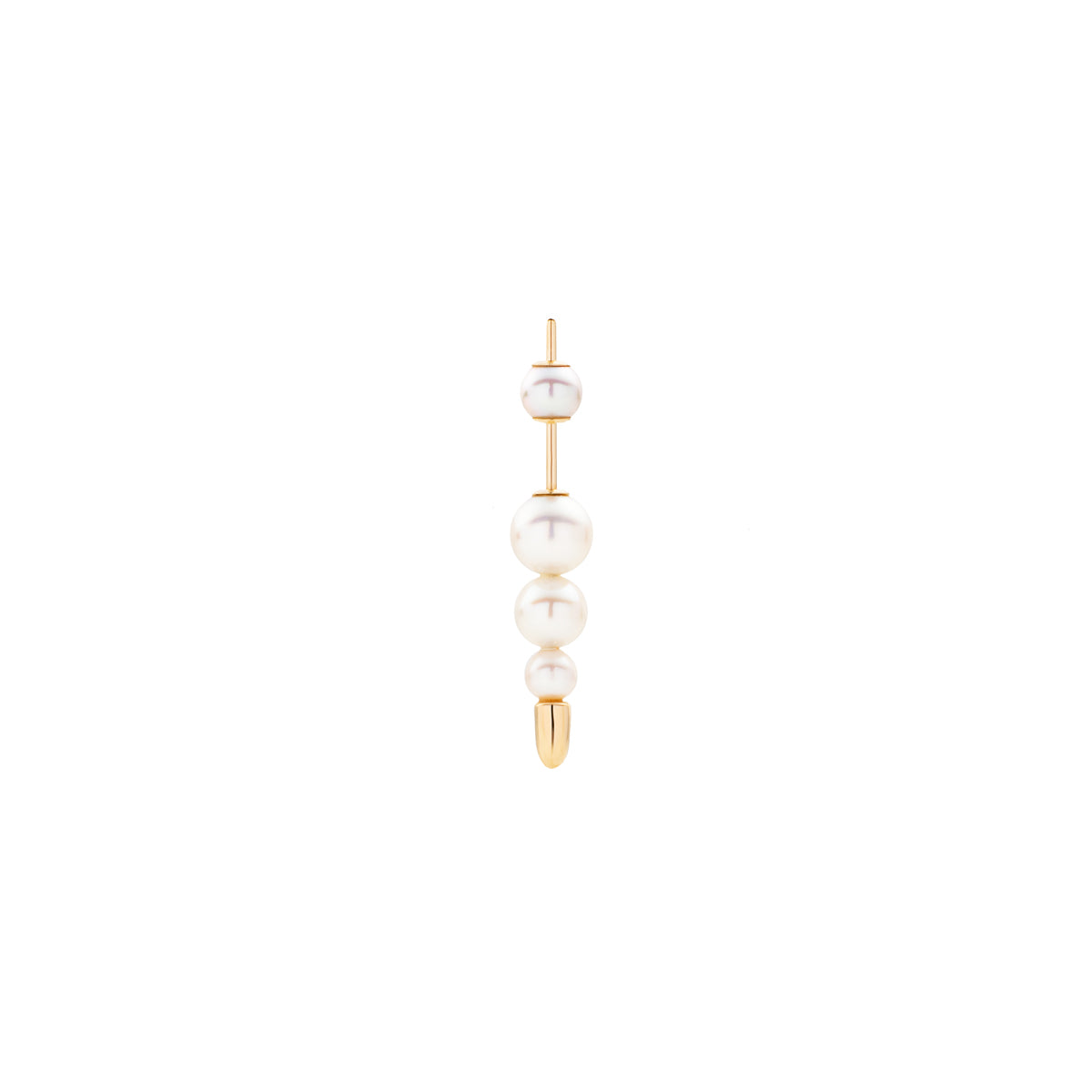 PUNCTURE Back Spear Akoya Pearl Earring  Small size