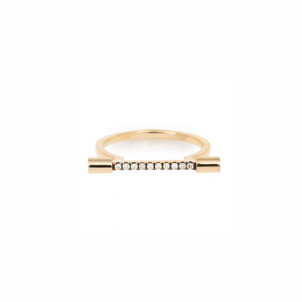 【Made-To-Order】PUNCTURE Diamond Ring Black Ruthenium Plated
