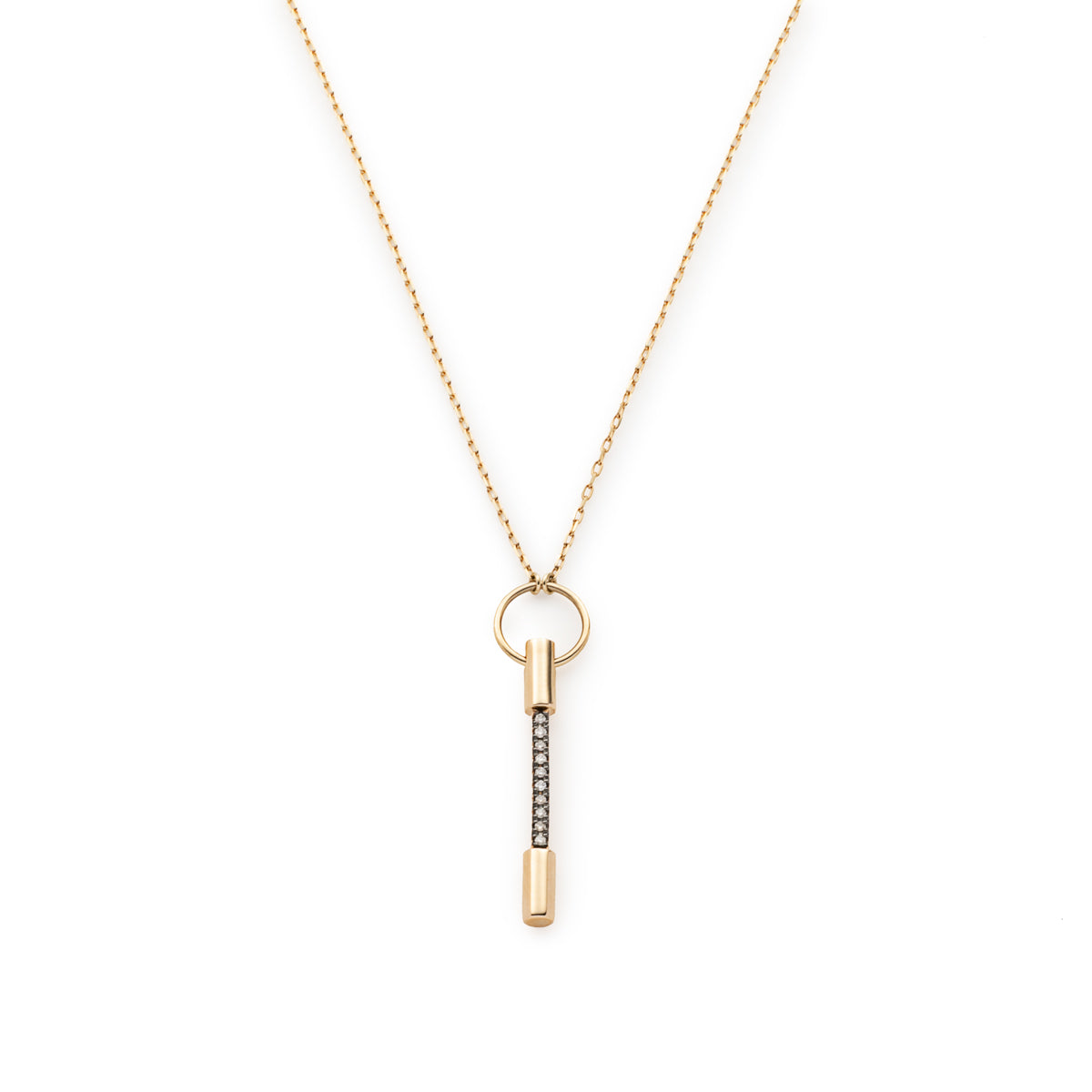 PUNCTURE Diamond Necklace Black Ruthenium Plated Medium size
