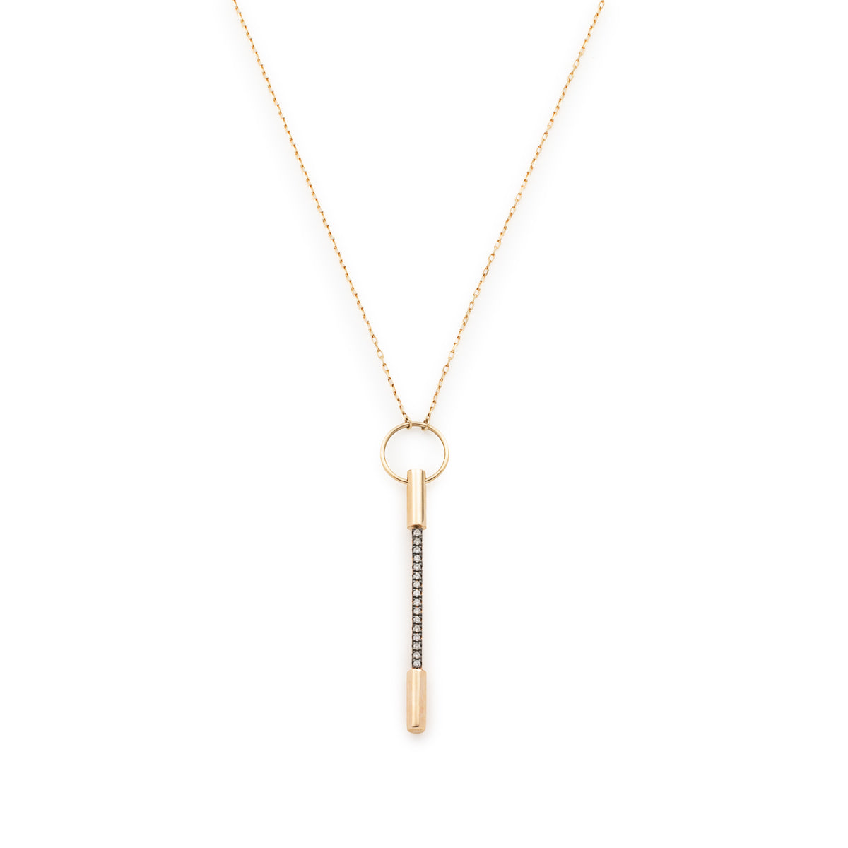 PUNCTURE Diamond Necklace Black Ruthenium Plated Large size