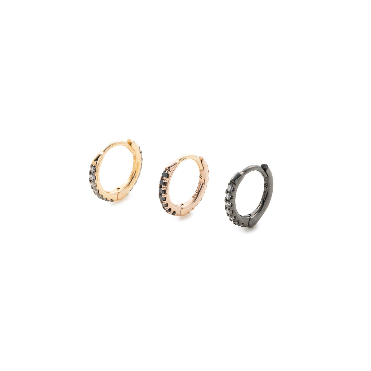 MANHATTAN Diamond Hoop Earring Black Ruthenium Plated