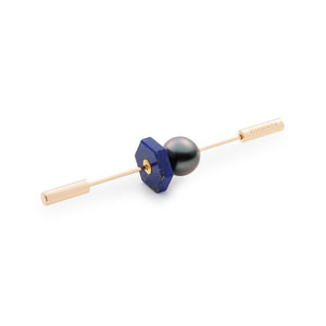 SPEAR Earring, Tahiti Pearl & Lapis Lazuli