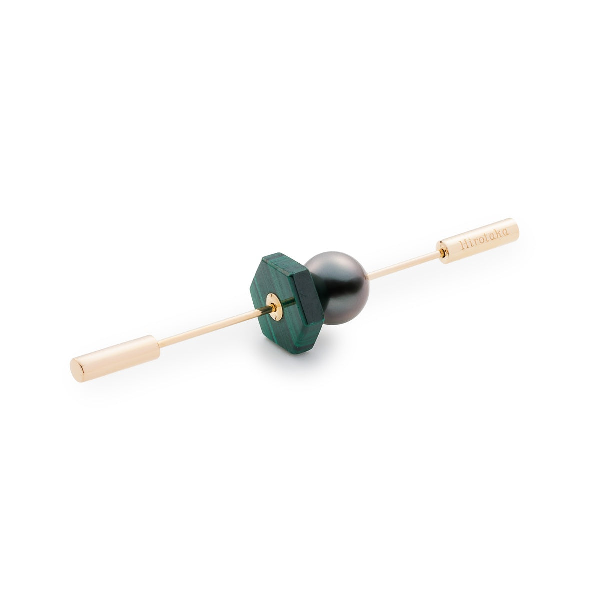 SPEAR Earring, Tahiti Pearl & Malachite