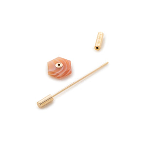 Short SPEAR Earring, Pink Agate