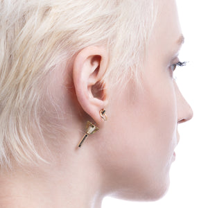 SPEAR Door Knocker Earring Small size, Lemon Quartz