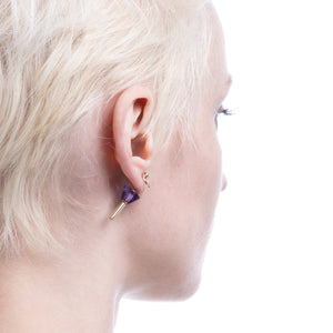SPEAR Door Knocker Earring Small size, Amethyst