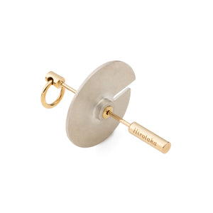 SPEAR Door Knocker Earring Medium size, Silver Bird Disk