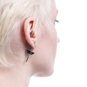 SPEAR Door Knocker Earring Medium size, Onyx
