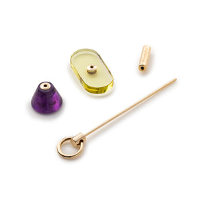 SPEAR Door Knocker Earring  Large size,  Lemon Quartz & Amethyst