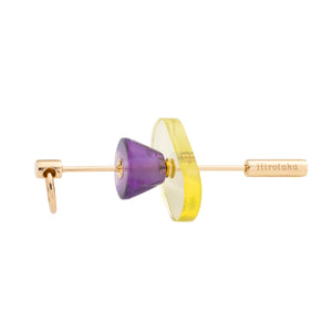 SPEAR Door Knocker Earring  Large size,  Lemon Quartz & Amethyst