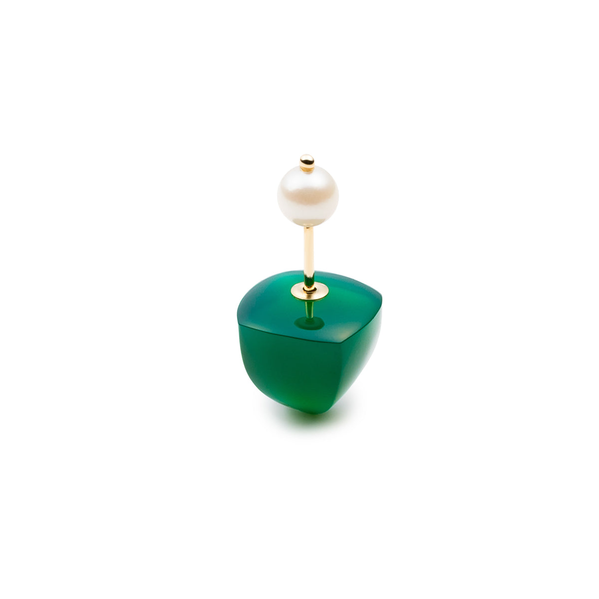 BIRD OF PARADISE Micro Spear  Akoya Pearl Earring