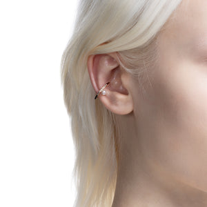 MANHATTAN Polygon Diamond Akoya Pearl Ear Cuff