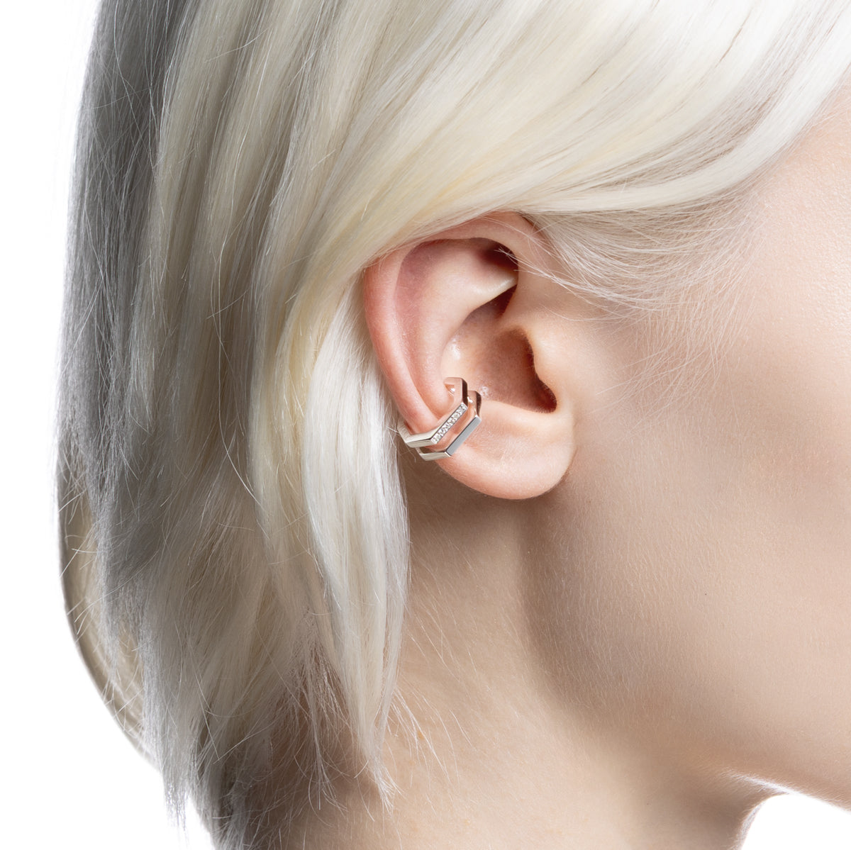 MANHATTAN Double Octagon Diamond Ear Cuff