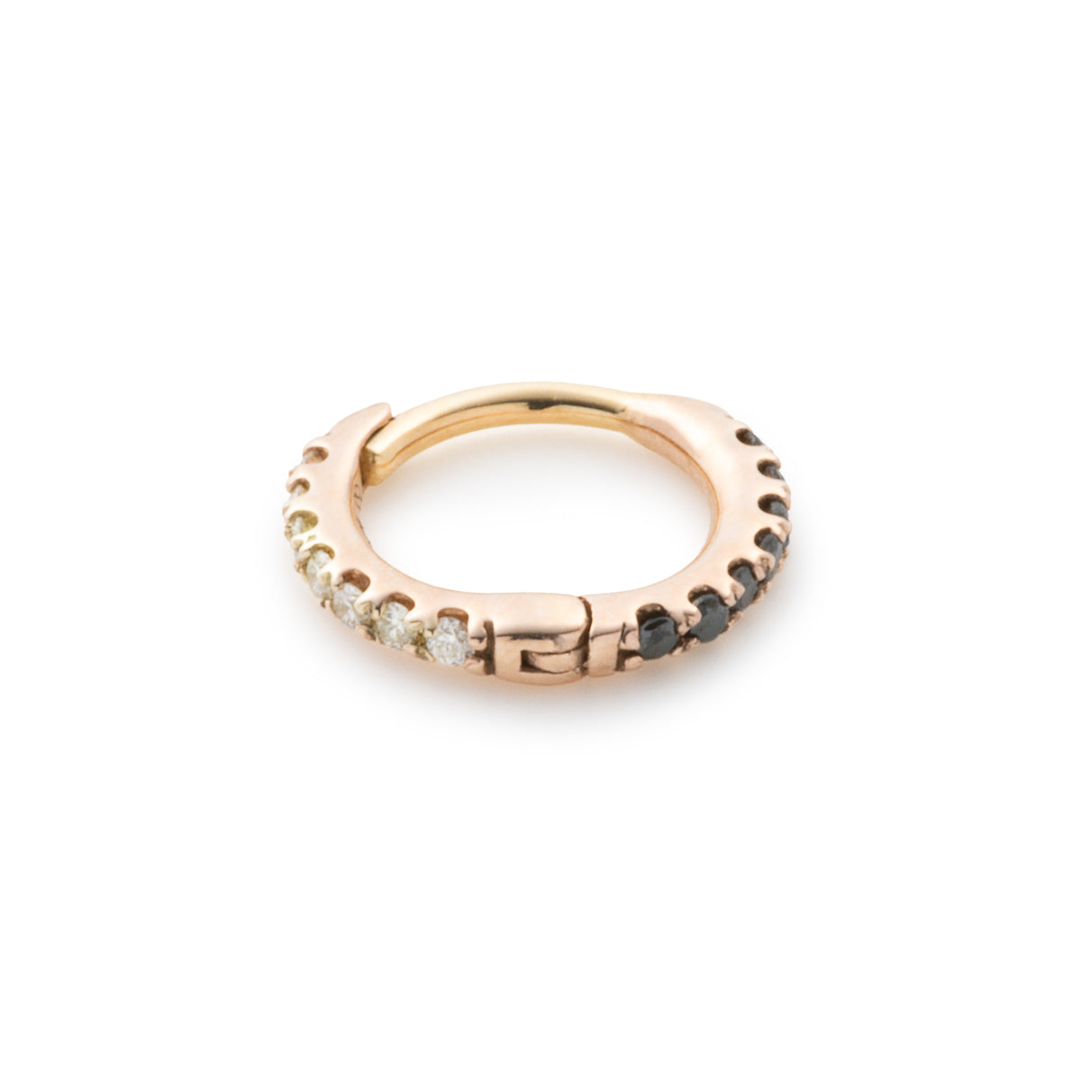 MANHATTAN Reversible Black Diamond and Diamond Hoop Earring