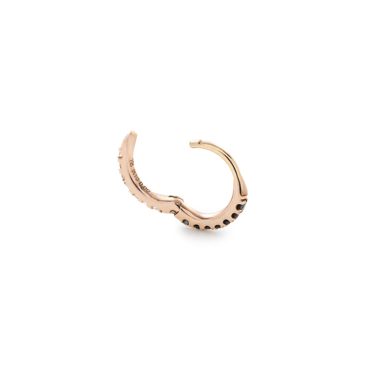 MANHATTAN Reversible Black Diamond and Diamond Hoop Earring