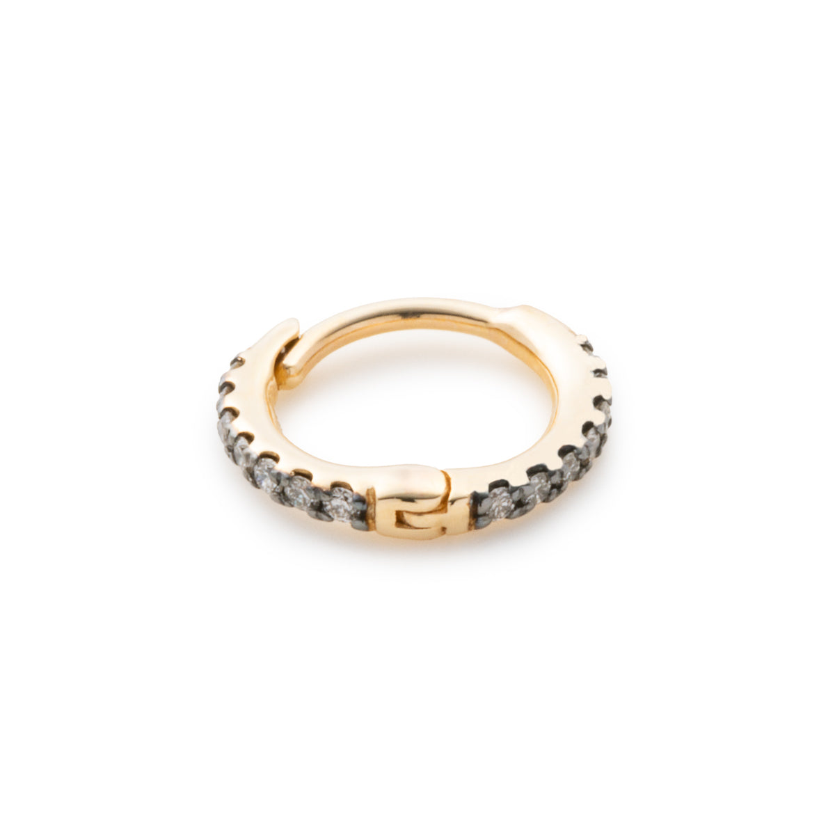 MANHATTAN Diamond Hoop Earring Black Ruthenium Plated