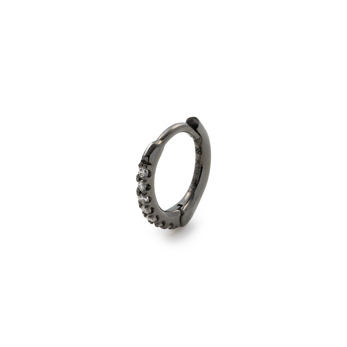 MANHATTAN Diamond Hoop Earring Black Ruthenium Plated