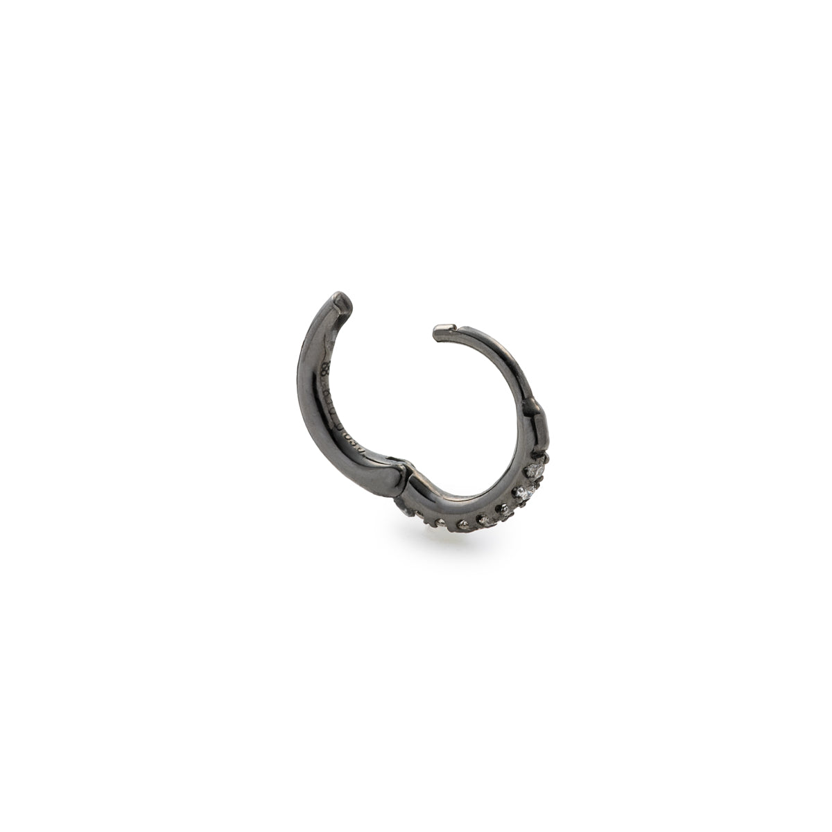 MANHATTAN Diamond Hoop Earring Black Ruthenium Plated