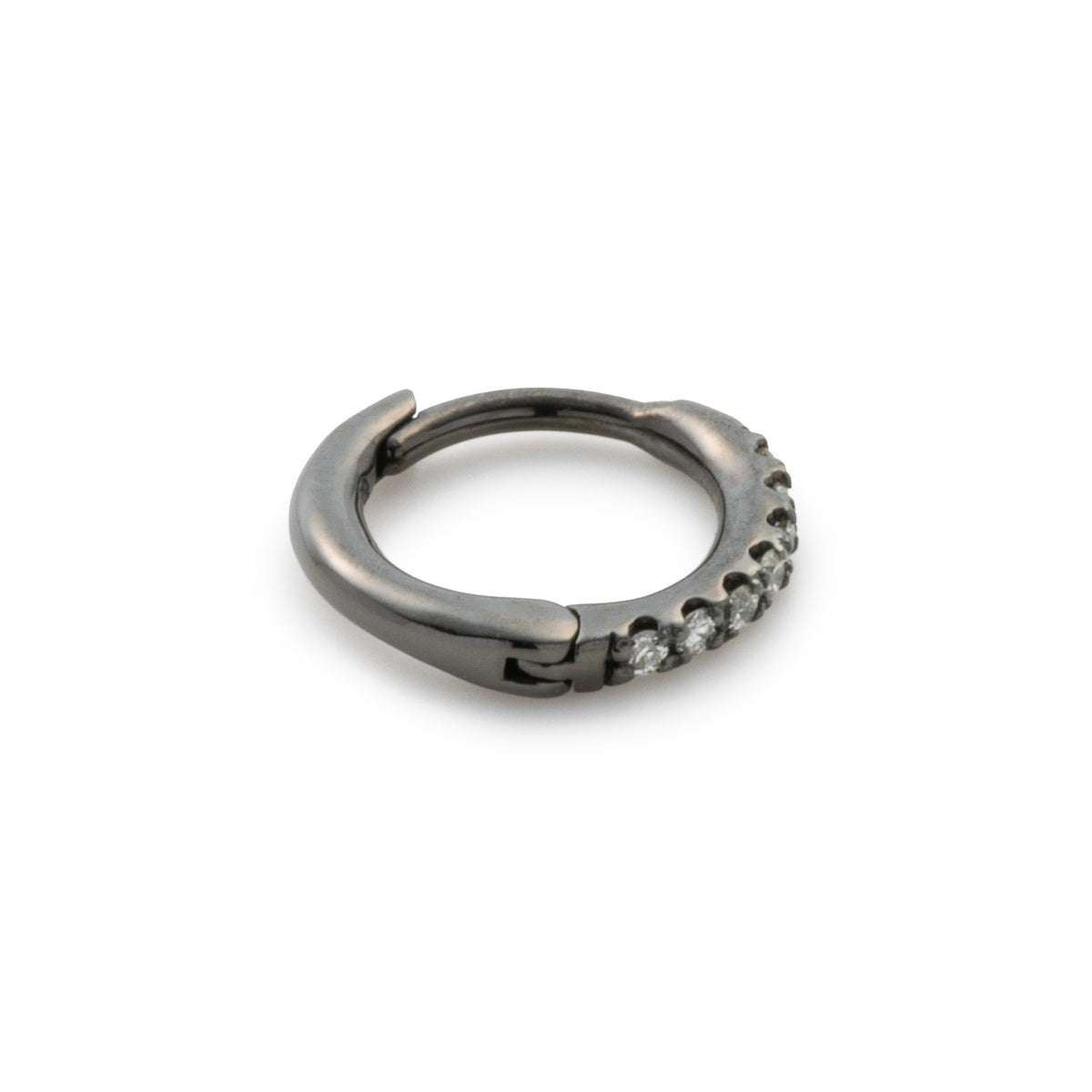 MANHATTAN Diamond Hoop Earring Black Ruthenium Plated