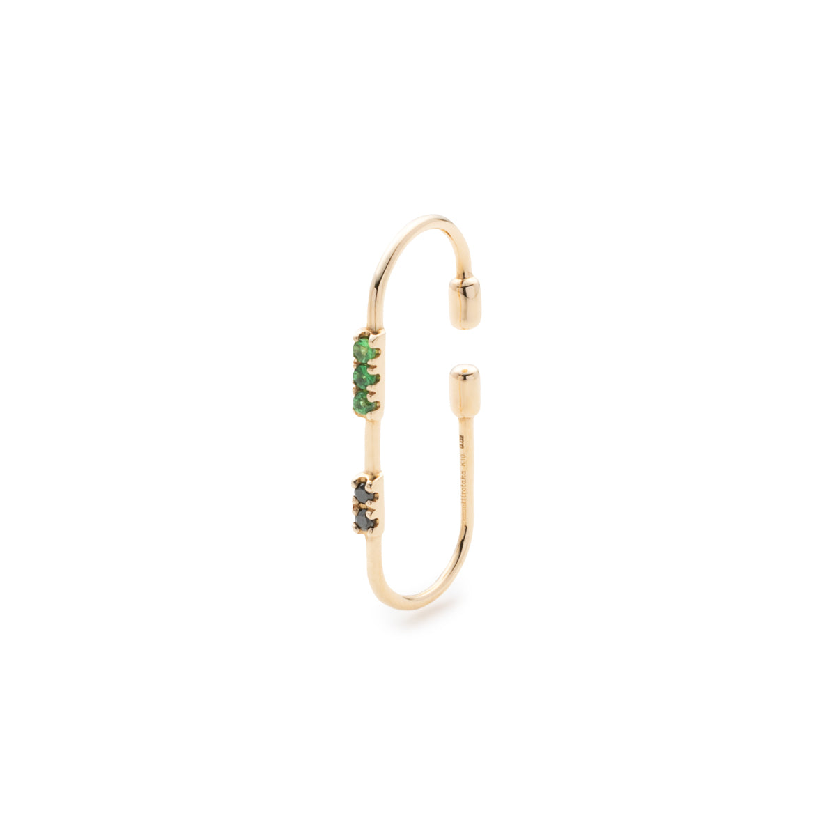 MIRÓ Green Garnet and Black Diamond Ear Cuff Medium size