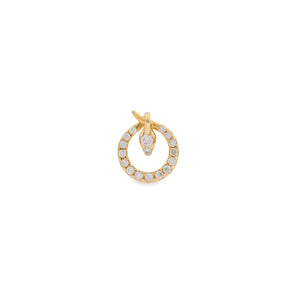 18K SNAKE KNOT Diamond Stud Earring