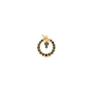 18K SNAKE KNOT Black Diamond Stud Earring