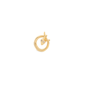 18K SNAKE KNOT Diamond Stud Earring