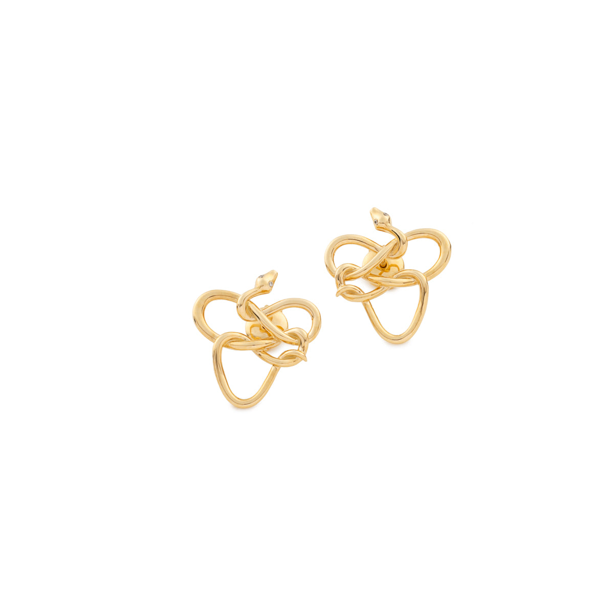 18K SNAKE KNOT Diamond Earrings