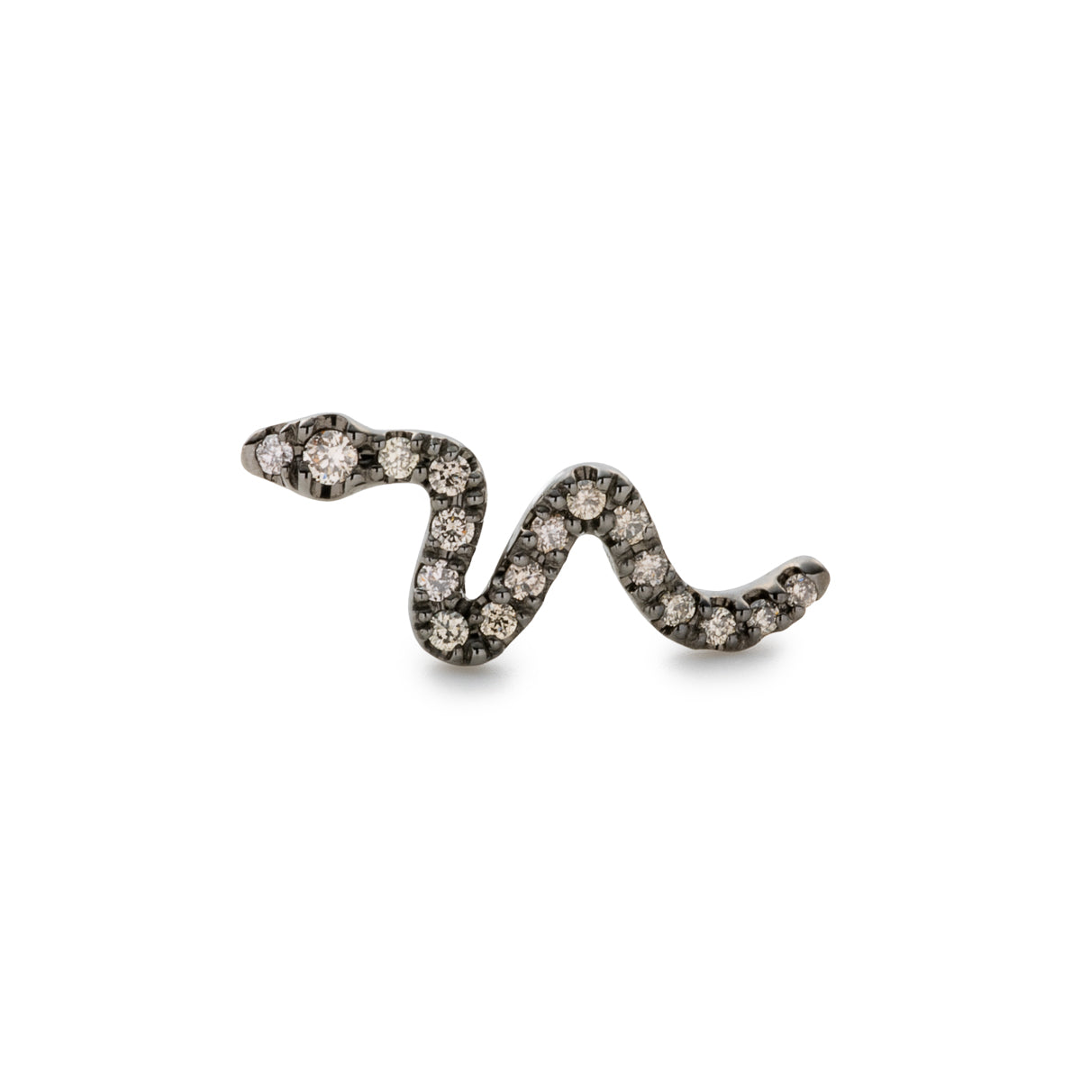SNAKE KNOT Diamond Earring Black Ruthenium Plated