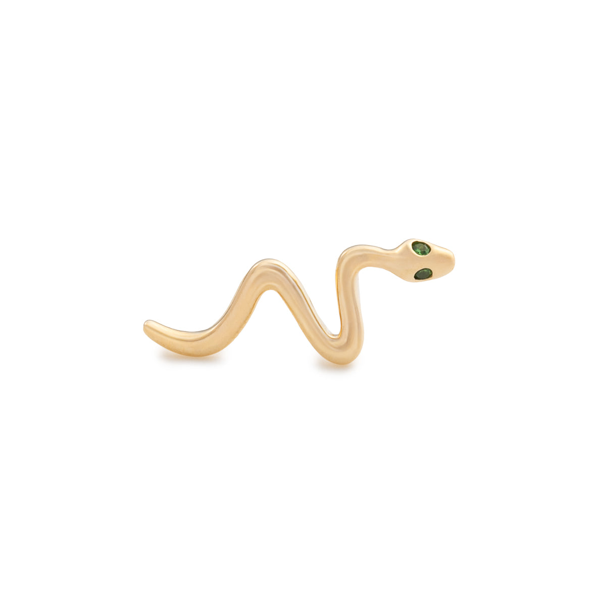 SNAKE KNOT Green Garnet Eye Earring