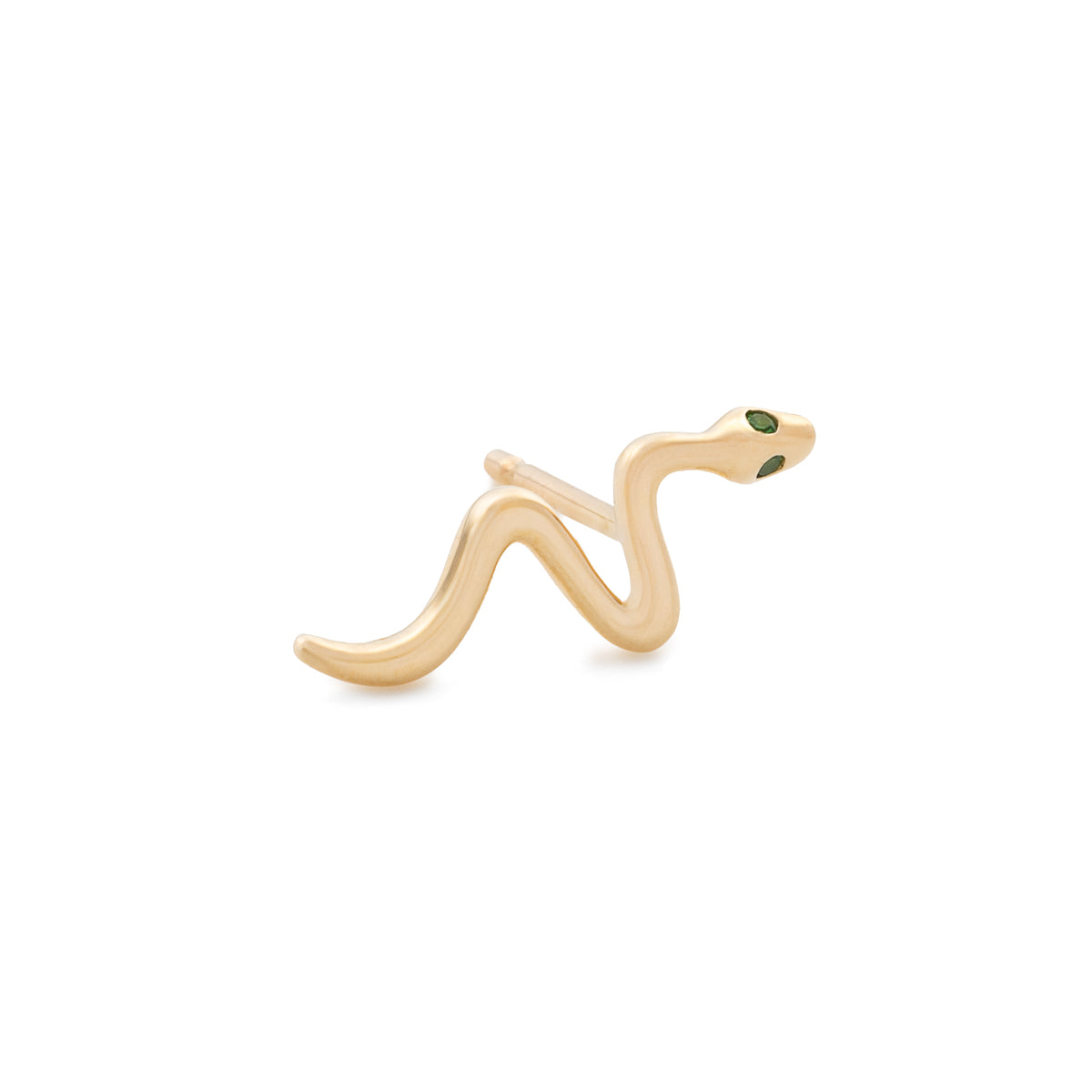 SNAKE KNOT Green Garnet Eye Earring