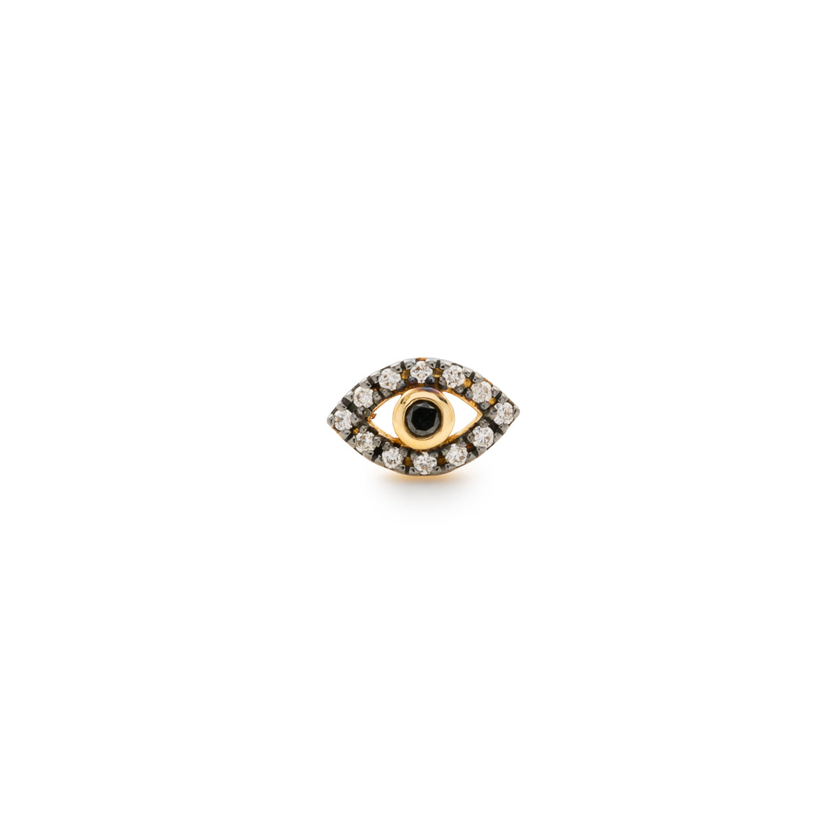 18K EVIL EYE Black Diamond Earring Black Ruthenium