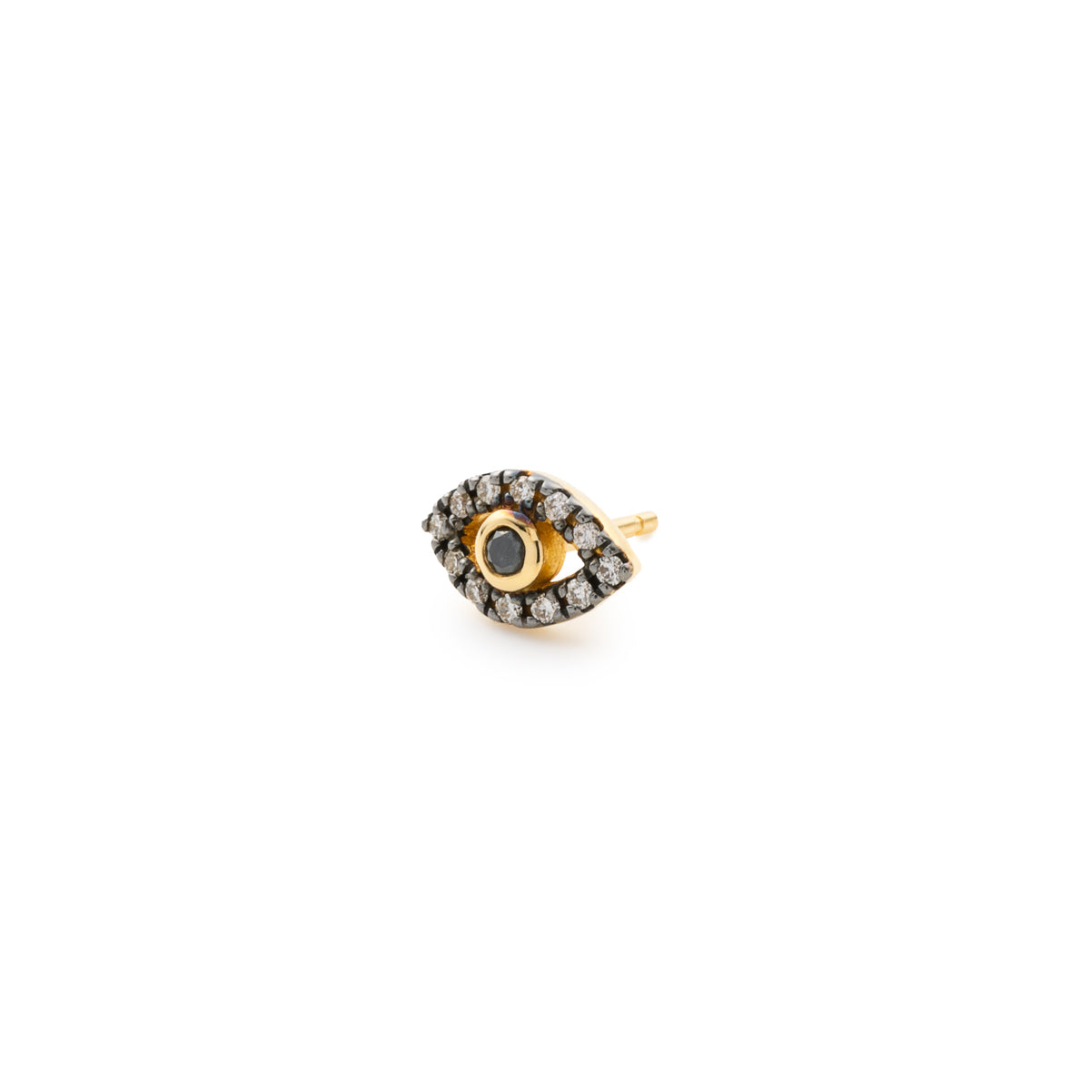18K EVIL EYE Black Diamond Earring Black Ruthenium