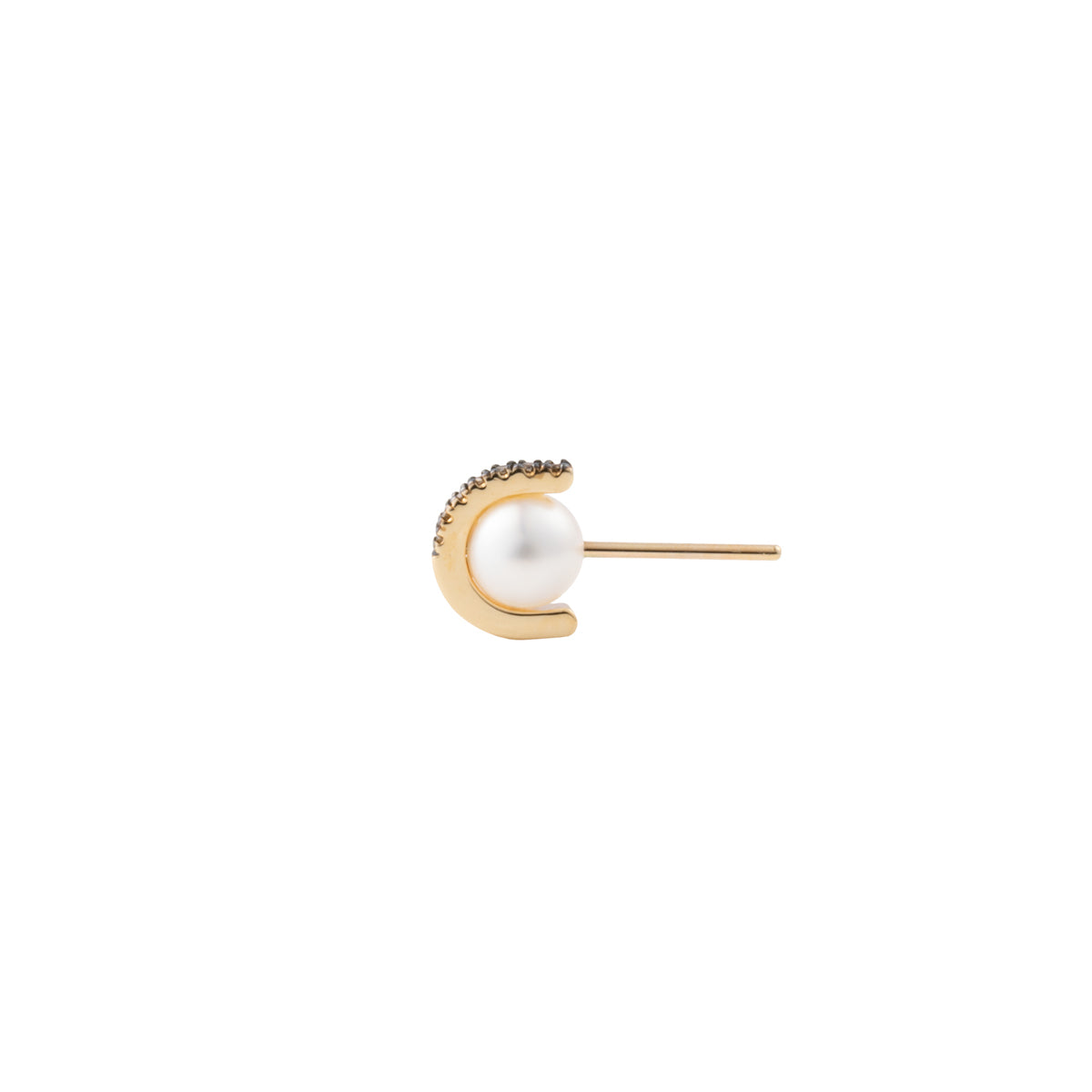 BELUGA Akoya Pearl Diamond Earring Small size Black Ruthenium Plated